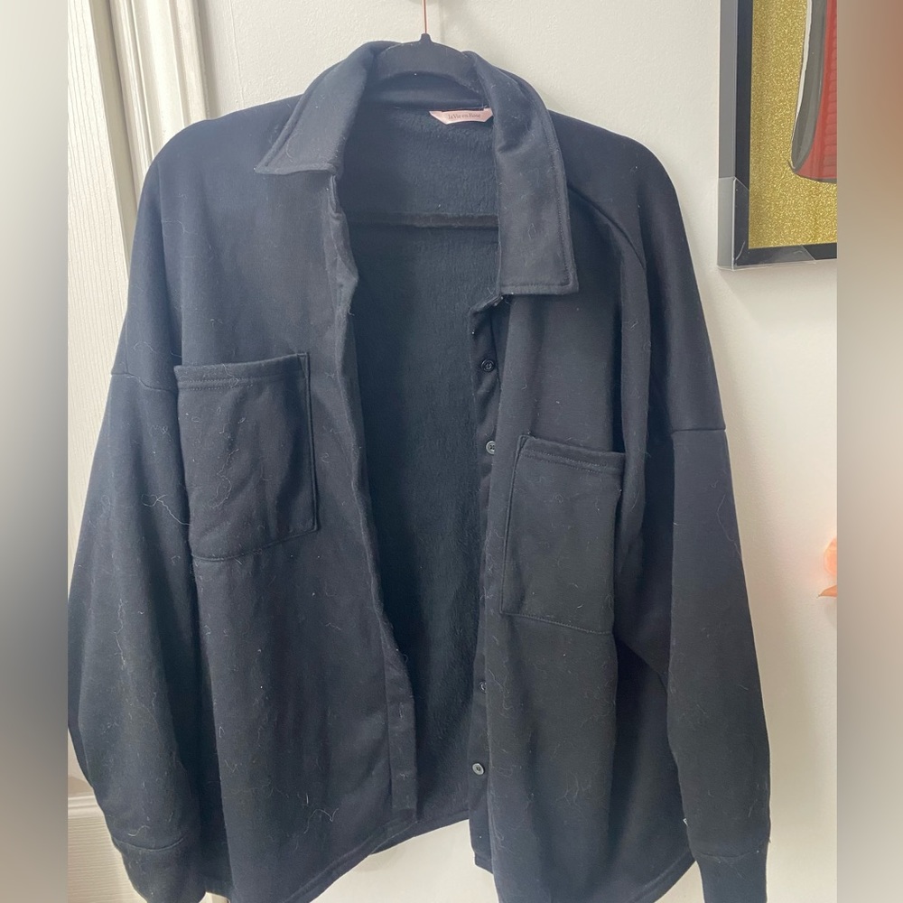 Xl black shacket sweater